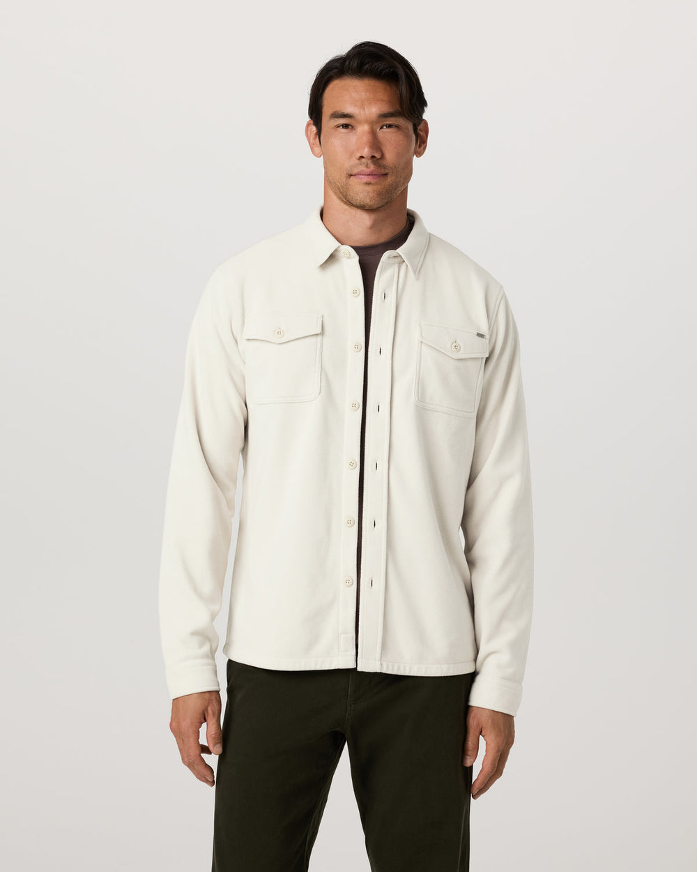Vuori Aspen Shirt Jacket Men's Mushroom Fleece Shirt Jacket