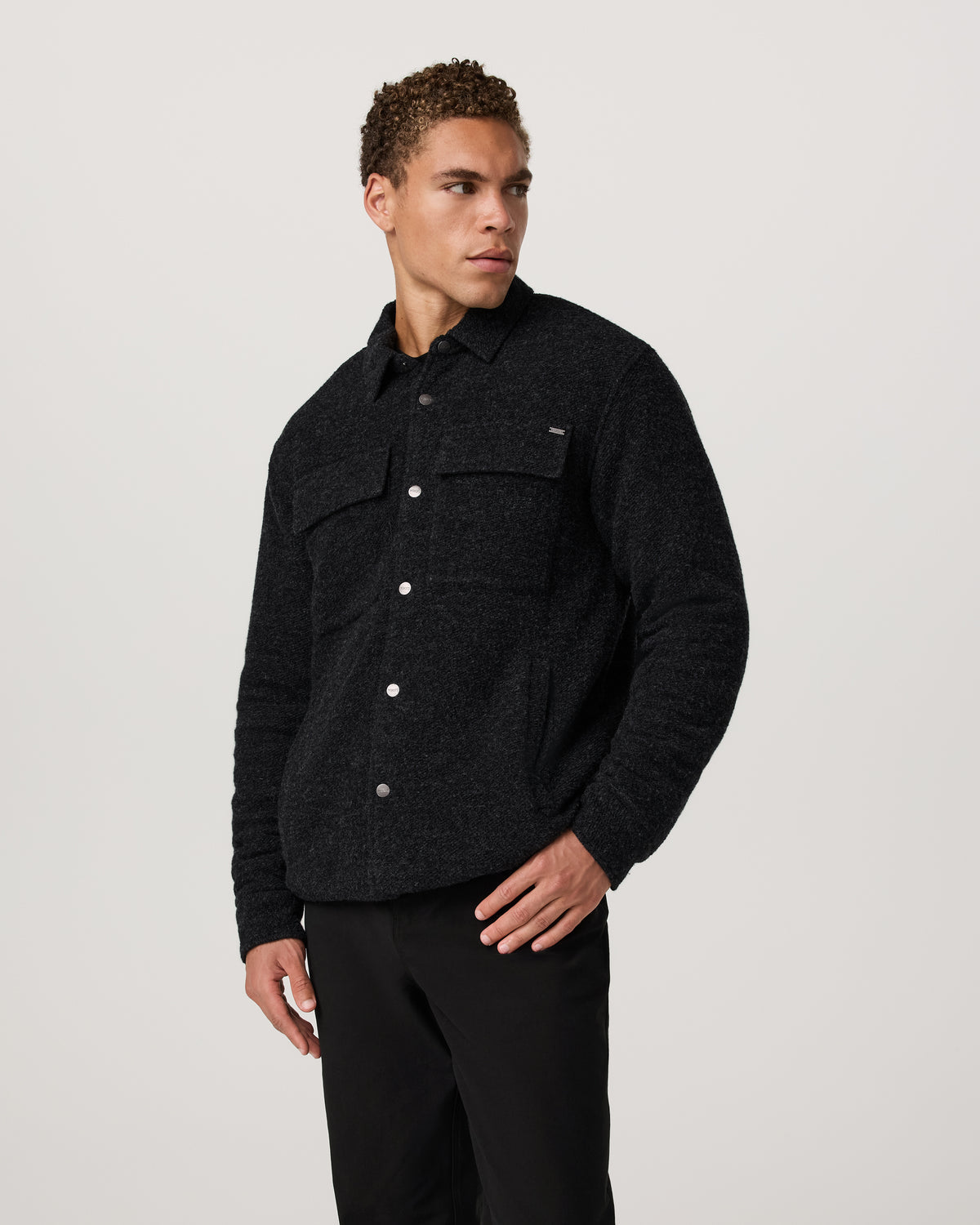 Vuori Plymouth Wool Shirt Jacket Dark Black Heather Jacket
