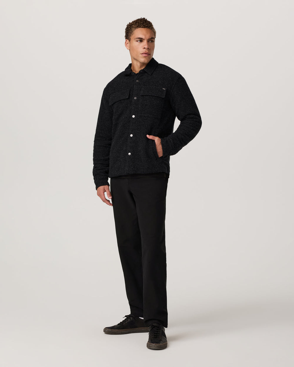 Vuori Plymouth Wool Shirt Jacket Dark Black Heather Jacket