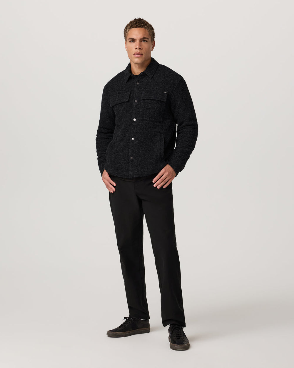 Vuori Plymouth Wool Shirt Jacket Dark Black Heather Jacket