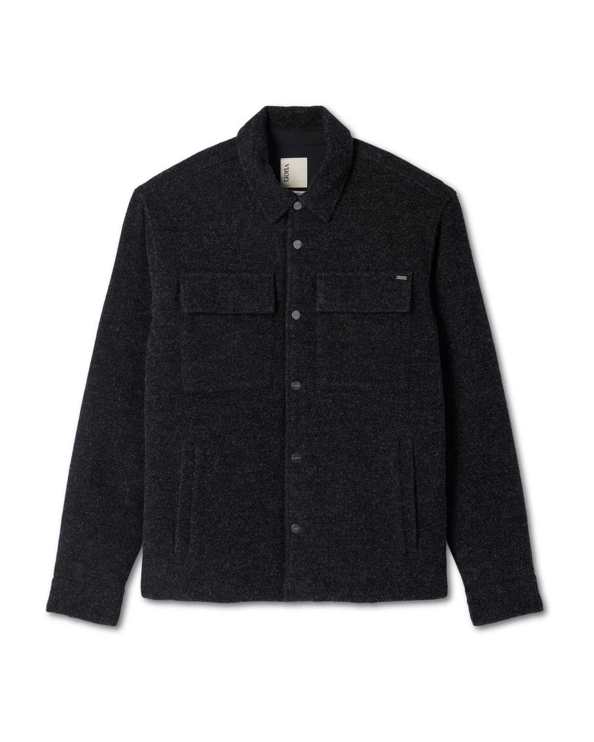 Vuori Plymouth Wool Shirt Jacket Dark Black Heather Jacket