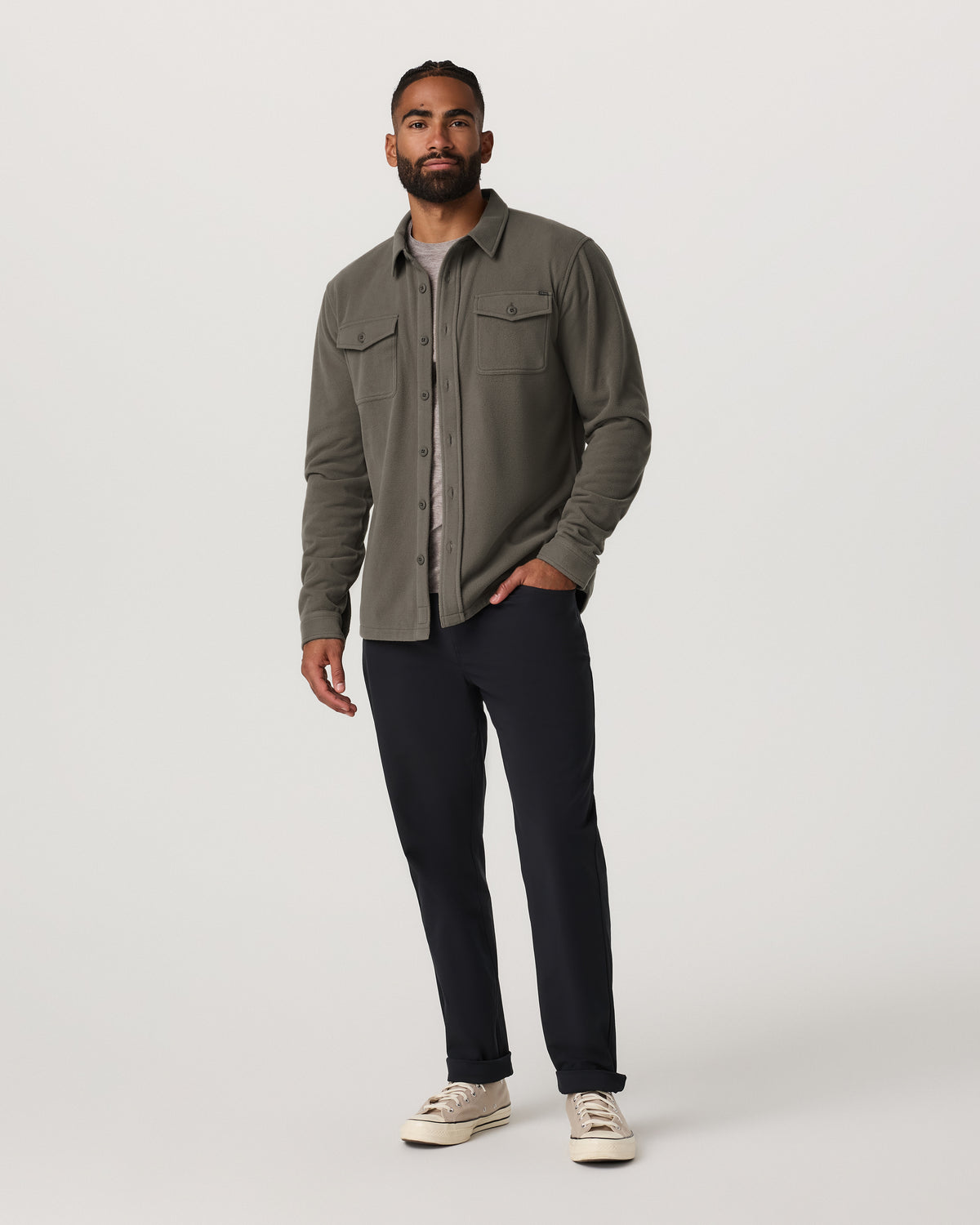 Vuori Aspen Shirt Jacket Men's Root Fleece Shirt Jacket