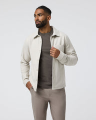 Vuori Beldon Shirt Jacket Knit Twill Oatmeal