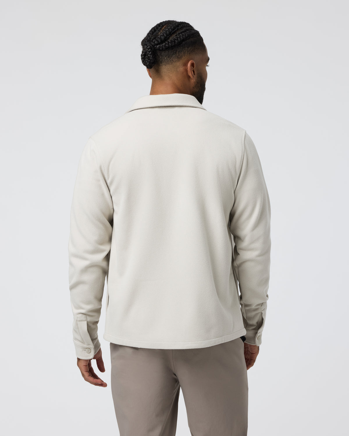 Vuori Beldon Shirt Jacket Knit Twill Oatmeal
