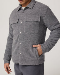 Vuori Plymouth Wool Shirt Jacket Men's Heather Grey Jacket