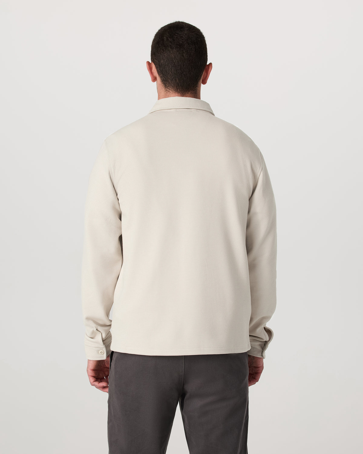 Vuori Waffle Shirt Jacket Men's Mushroom Waffle Knit Top