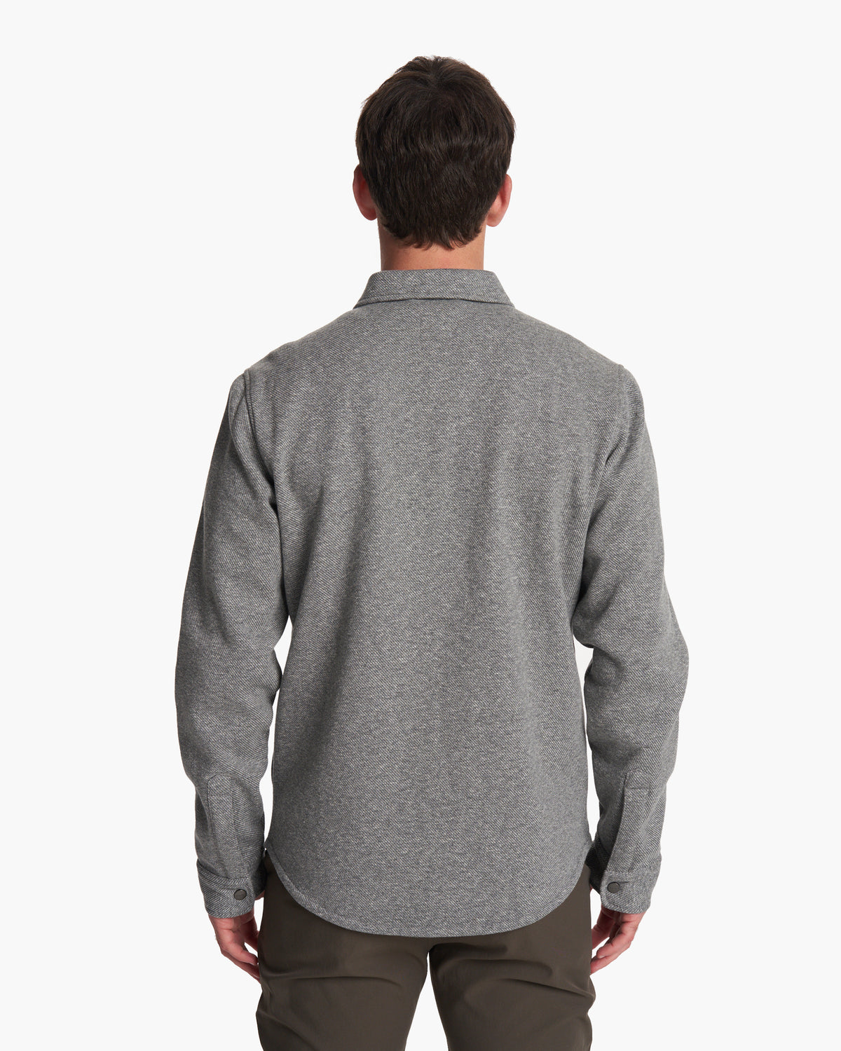 Vuori Del Mar Fleece Shirt Jacket Heather Grey Button Down