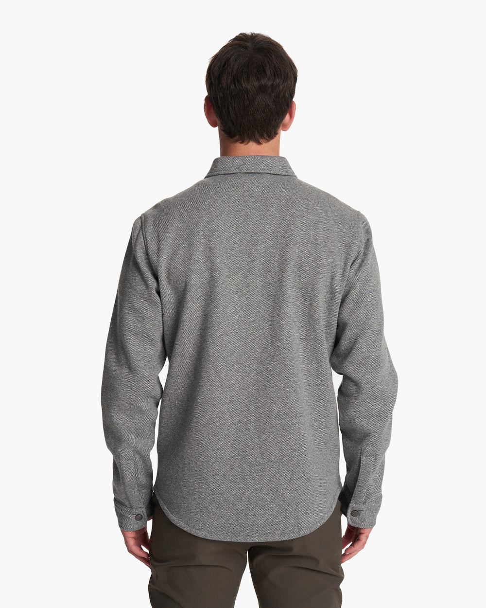 Vuori Del Mar Fleece Shirt Jacket Heather Grey Button Down