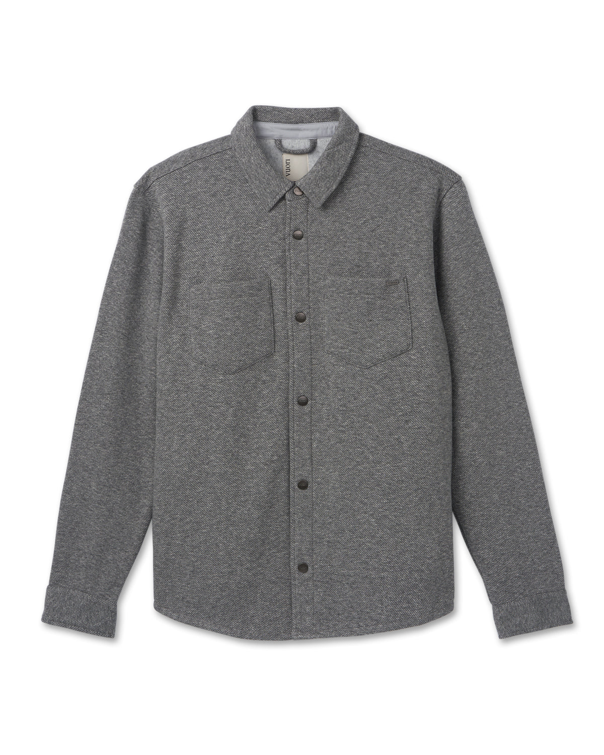 Vuori Del Mar Fleece Shirt Jacket Heather Grey Button Down