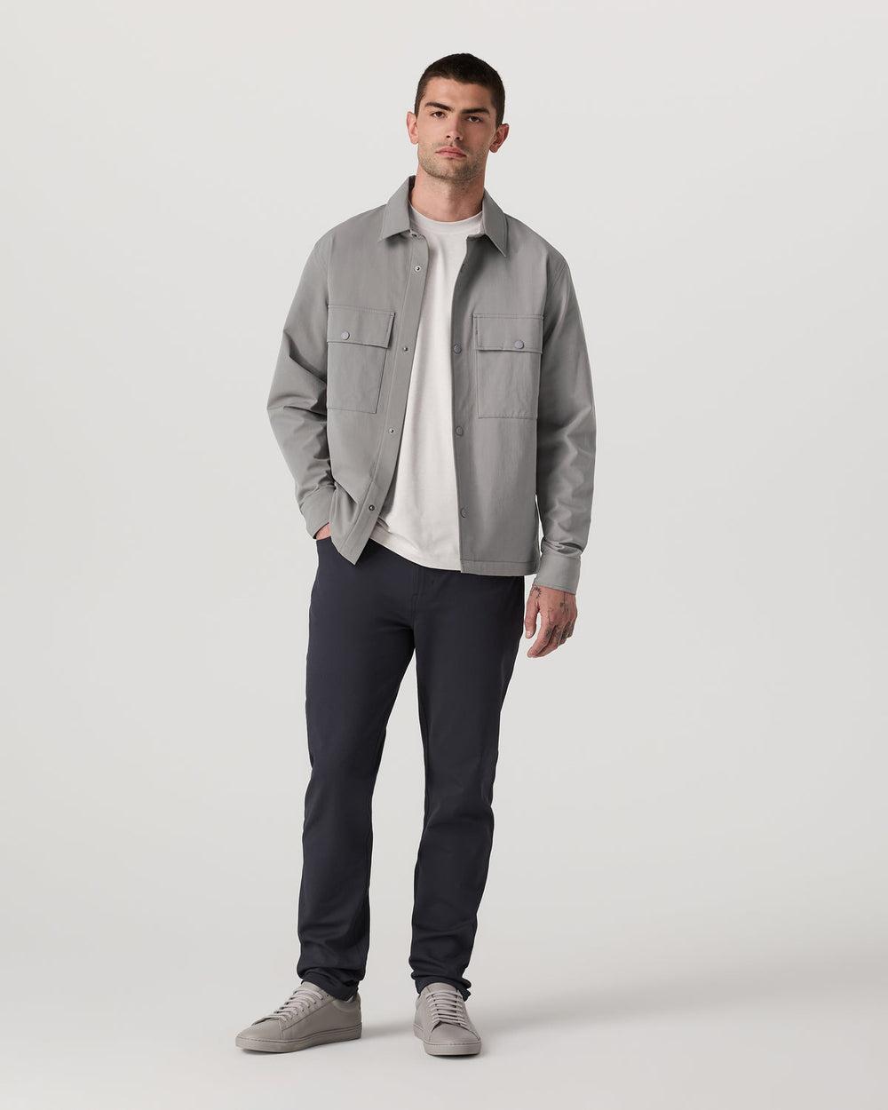 Vuori Lawson Tech Shirt Jacket Men's Shiitake Shirt Jacket