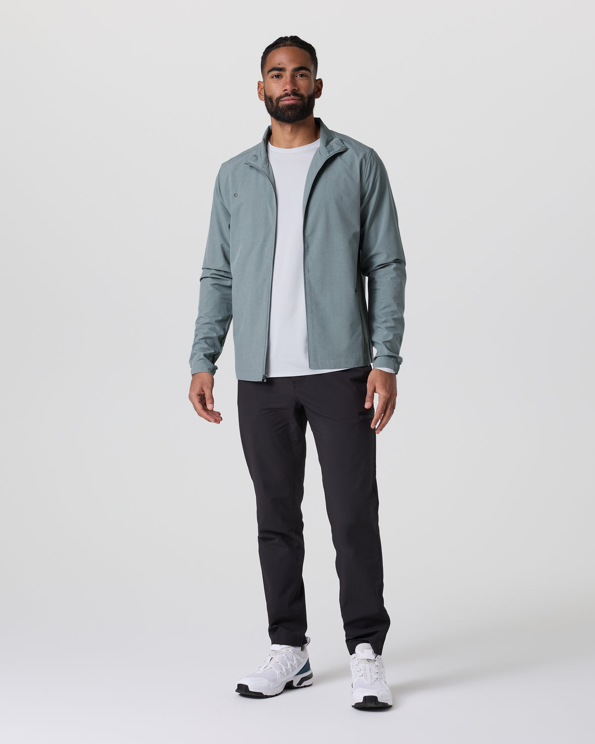 Vuori Venture Track Jacket Dusty Blue Linen Texture