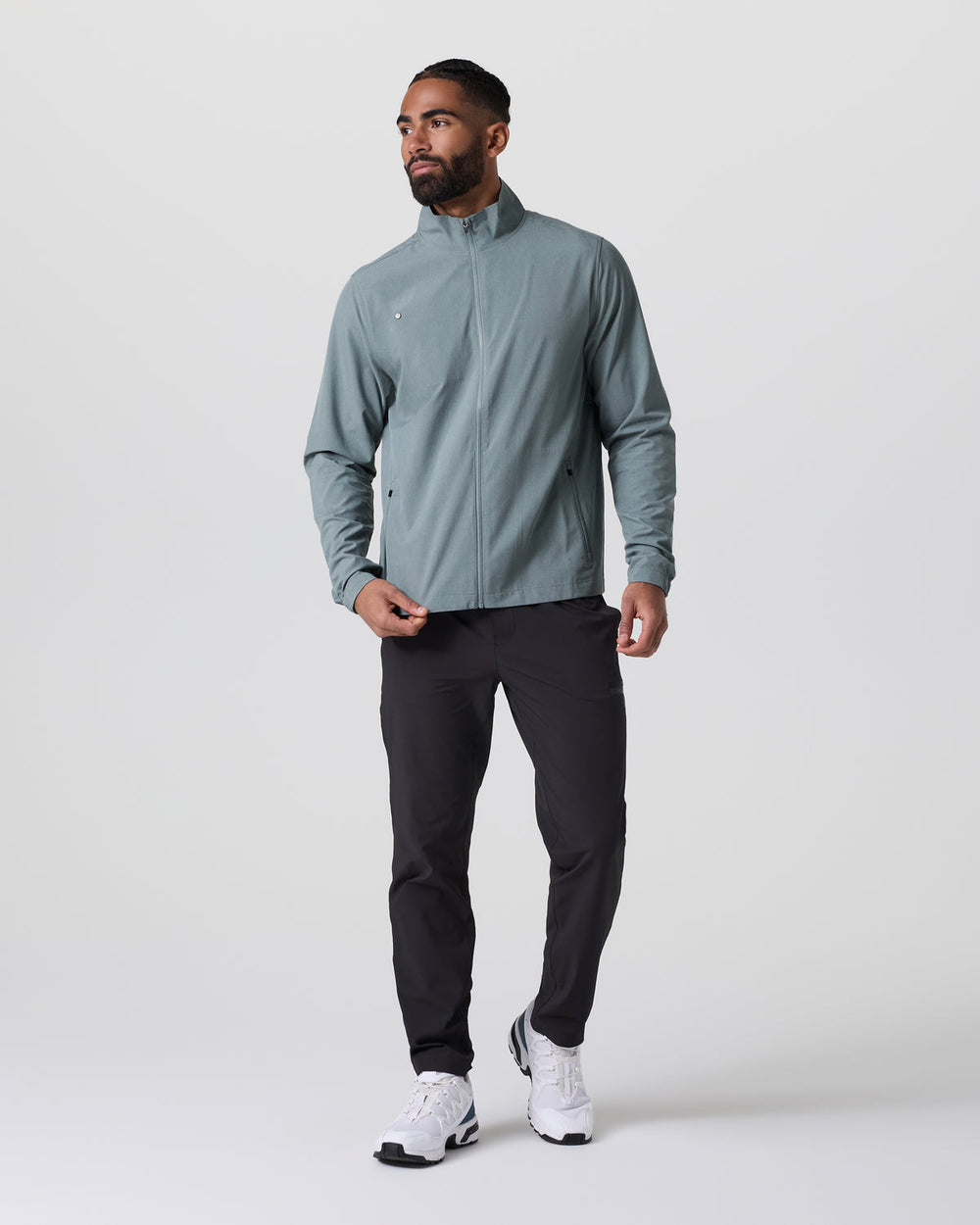 Vuori Venture Track Jacket Dusty Blue Linen Texture