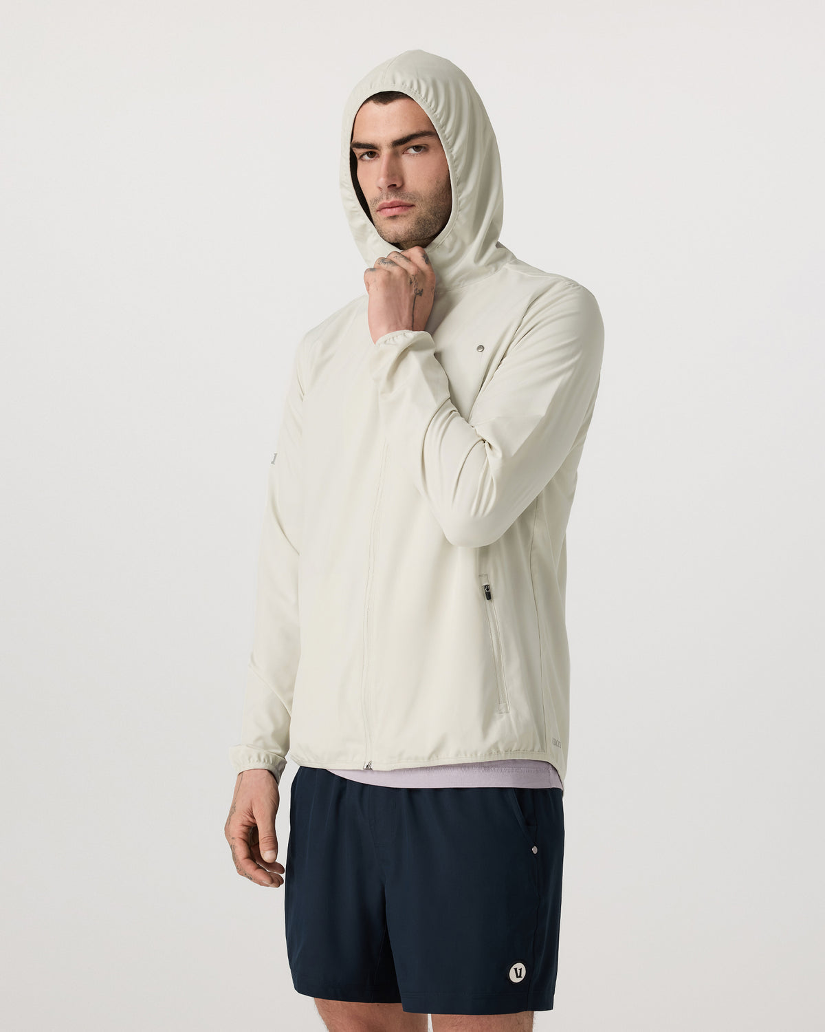 Vuori Outdoor Trainer Shell Men's Winter Grey Hooded Jacket