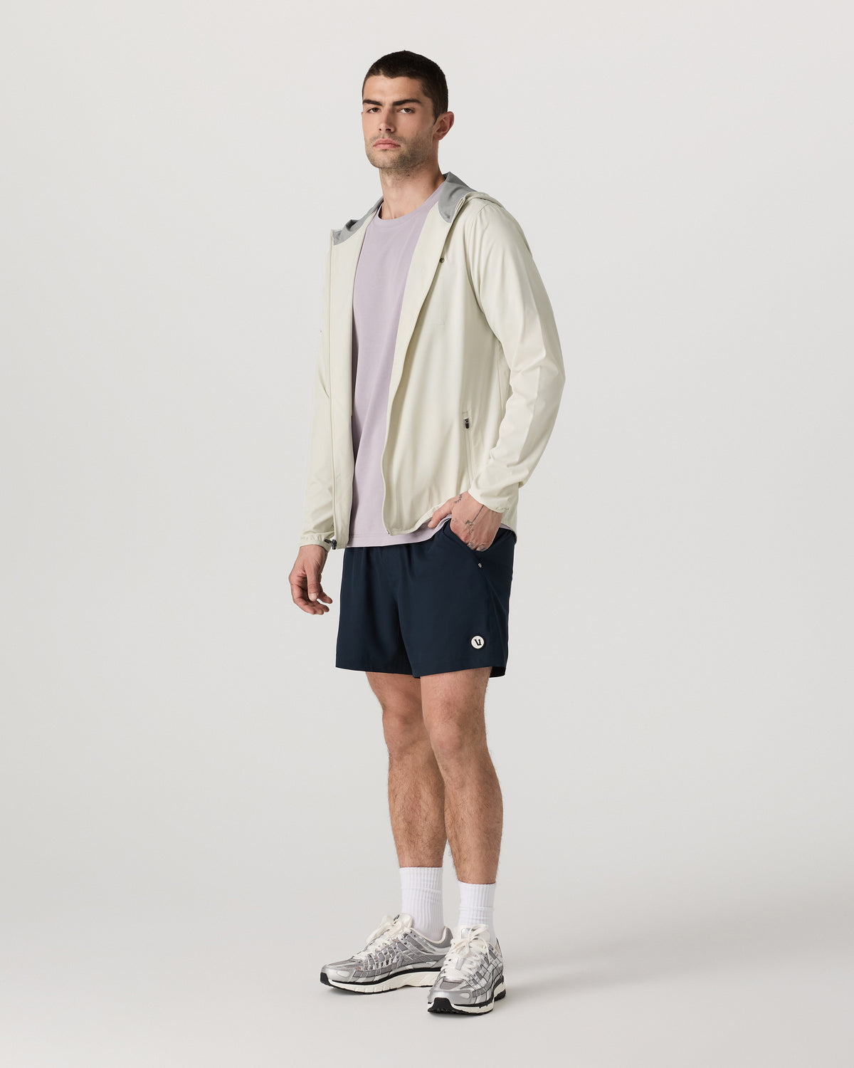 Vuori Outdoor Trainer Shell Men's Winter Grey Hooded Jacket