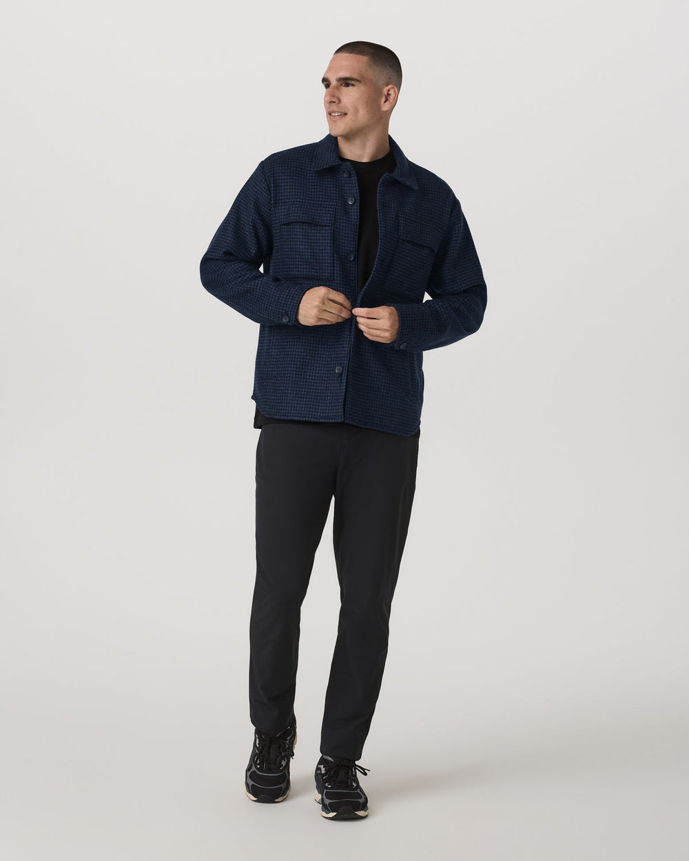 Vuori Ridge Natural Shirt Jacket Men's Navy Button-Up Jacket