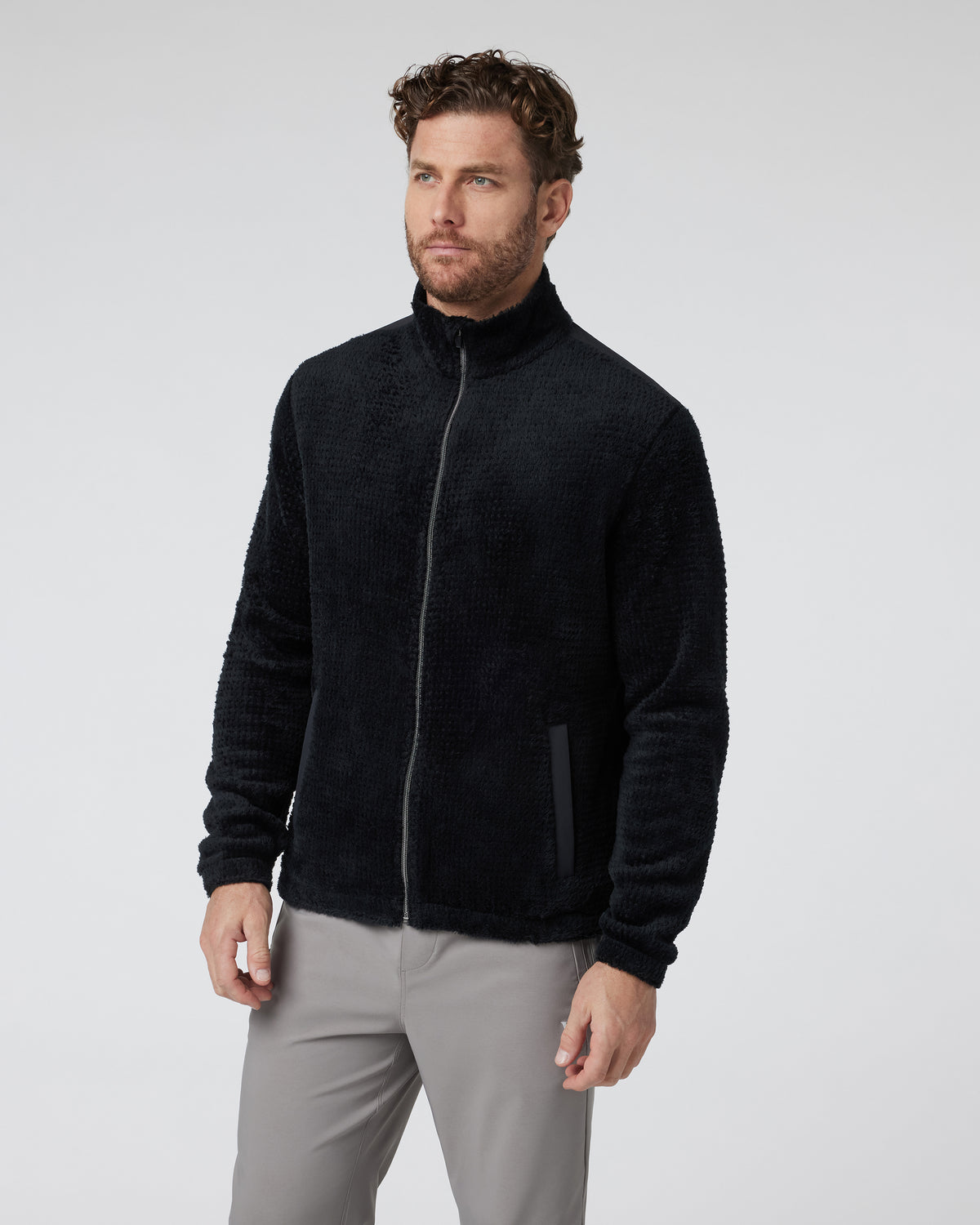Vuori Fairfield Full Zip Jacket Men's Black Fleece Jacket