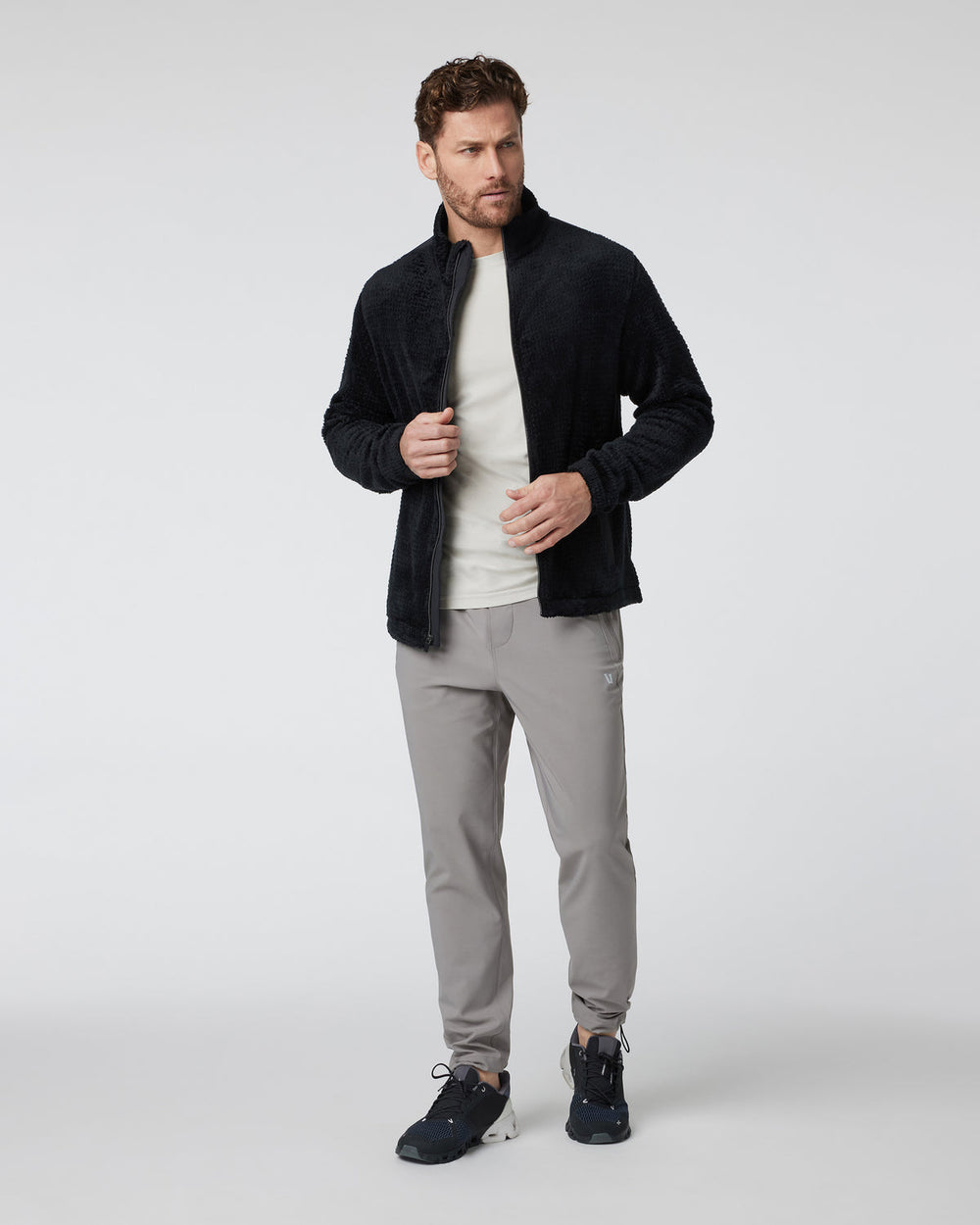 Vuori Fairfield Full Zip Jacket Men's Black Fleece Jacket