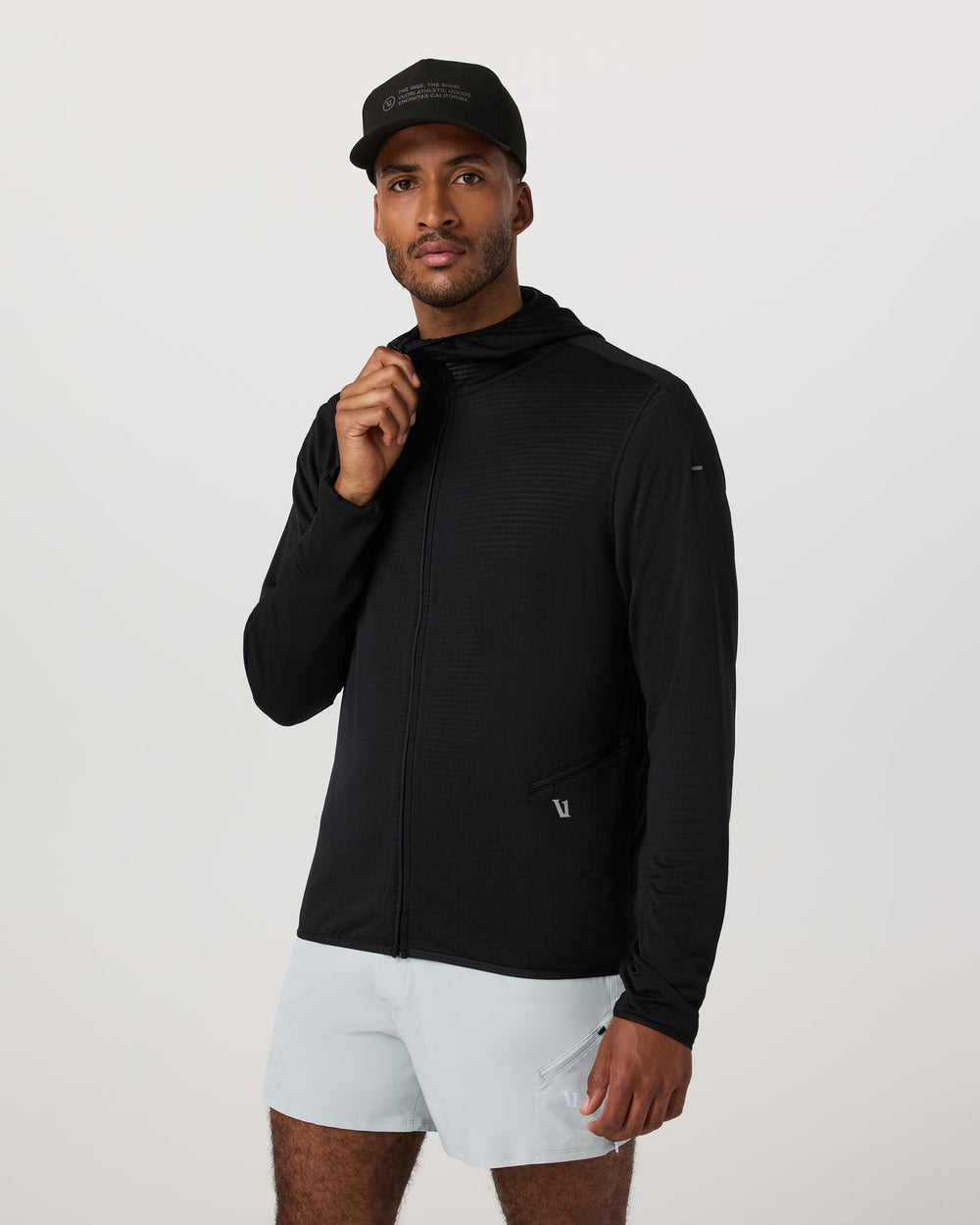 Vuori Powergrid Full Zip Jacket 2.0 Men's Black Fleece Jacket