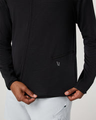 Vuori Powergrid Full Zip Jacket 2.0 Men's Black Fleece Jacket
