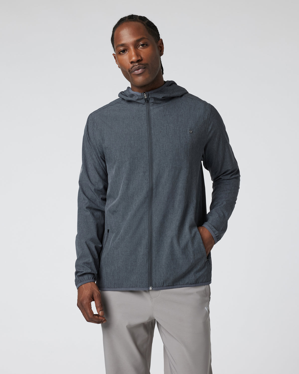 Vuori Outdoor Trainer Shell Dark Pewter Linen Texture