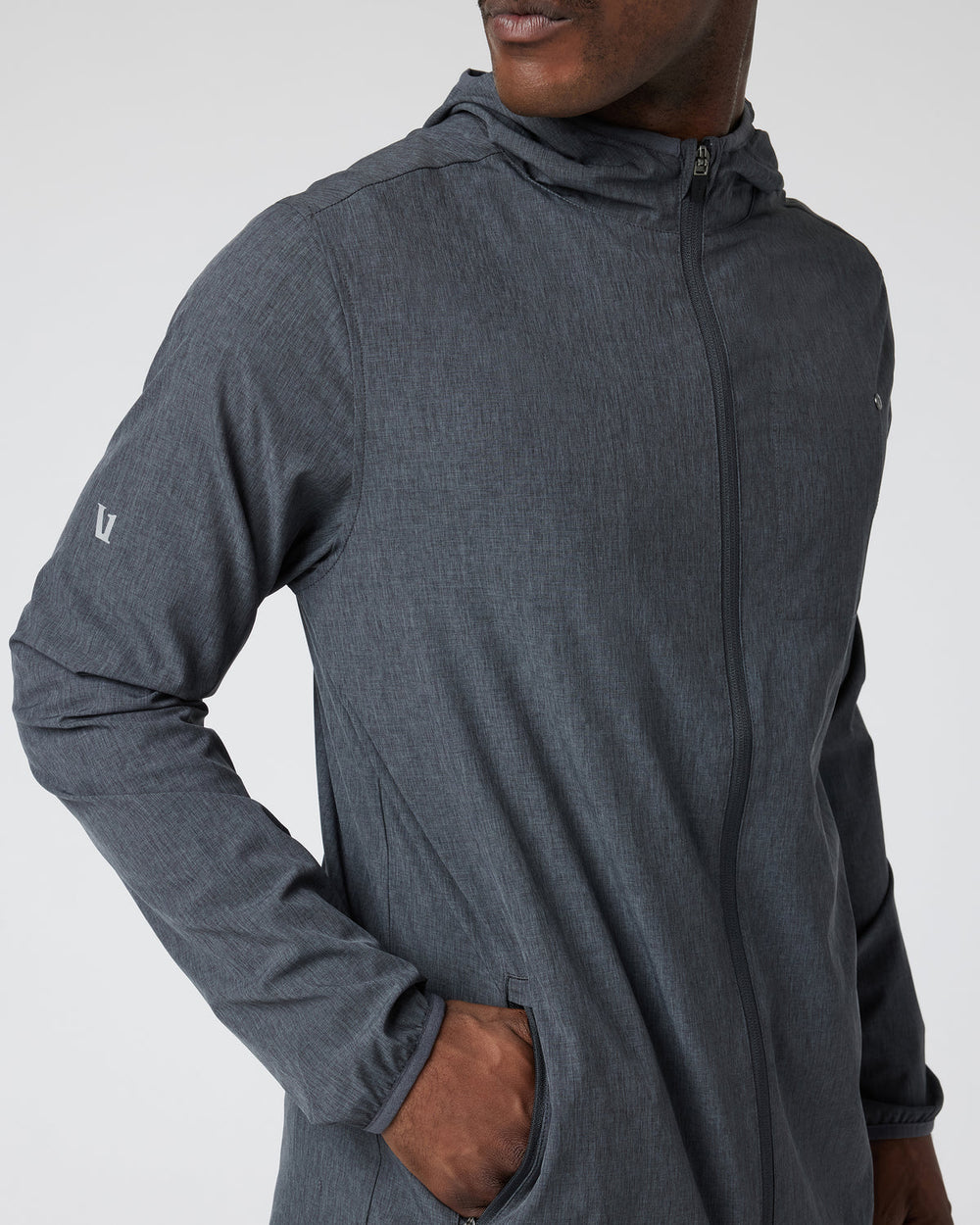 Vuori Outdoor Trainer Shell Dark Pewter Linen Texture