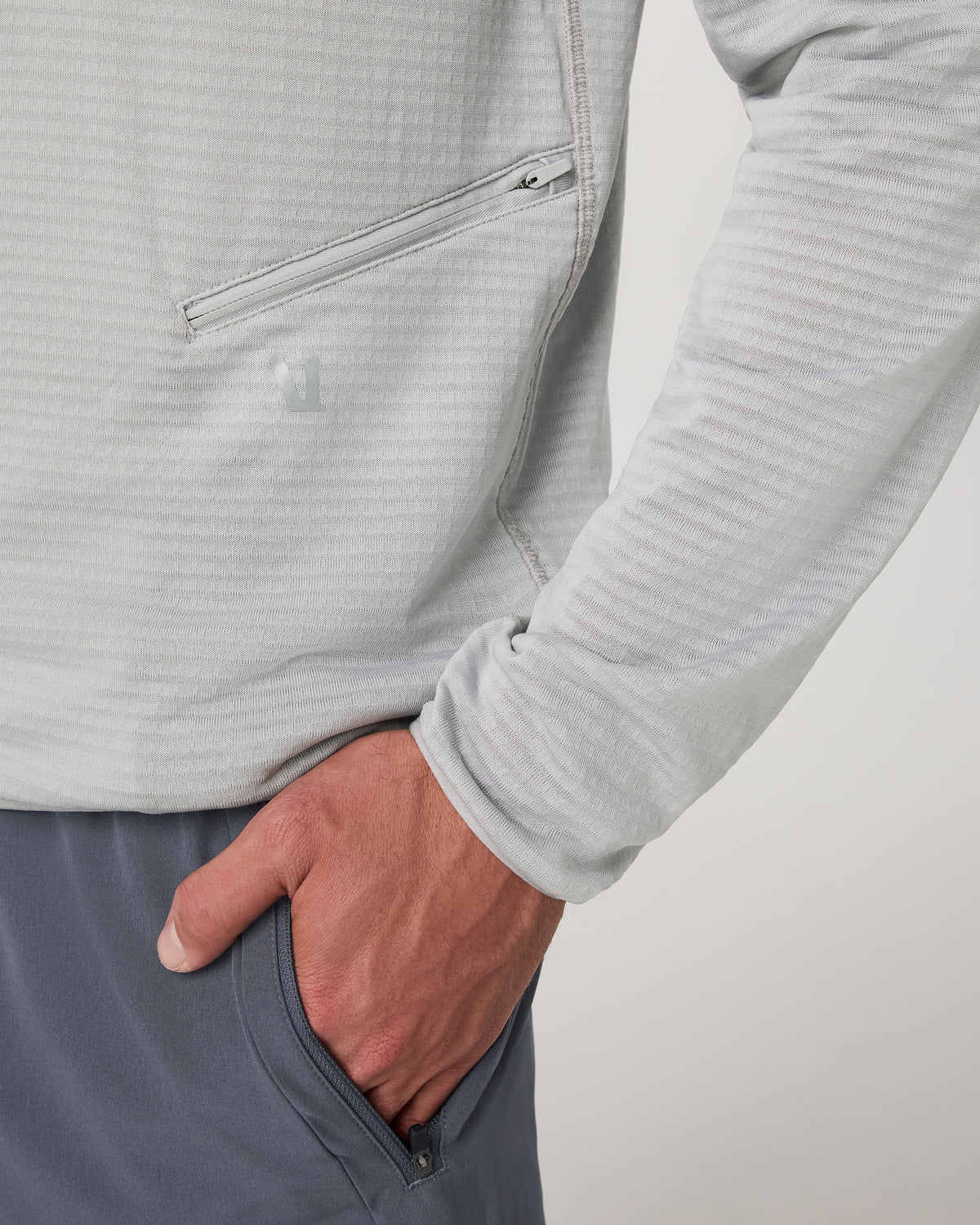 Vuori Powergrid Full Zip Jacket 2.0 Men's Sea Fog Fleece Jacket