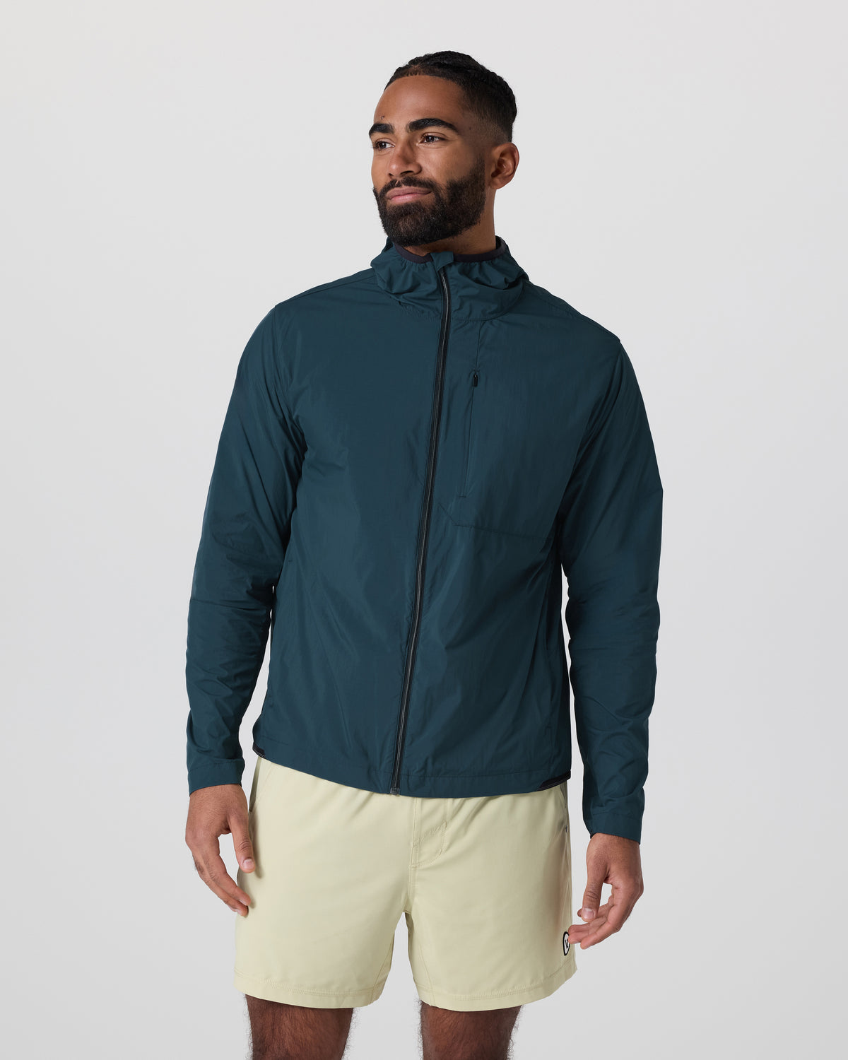 Vuori Ronan Packable Jacket Deep Sea French Terry Shirt