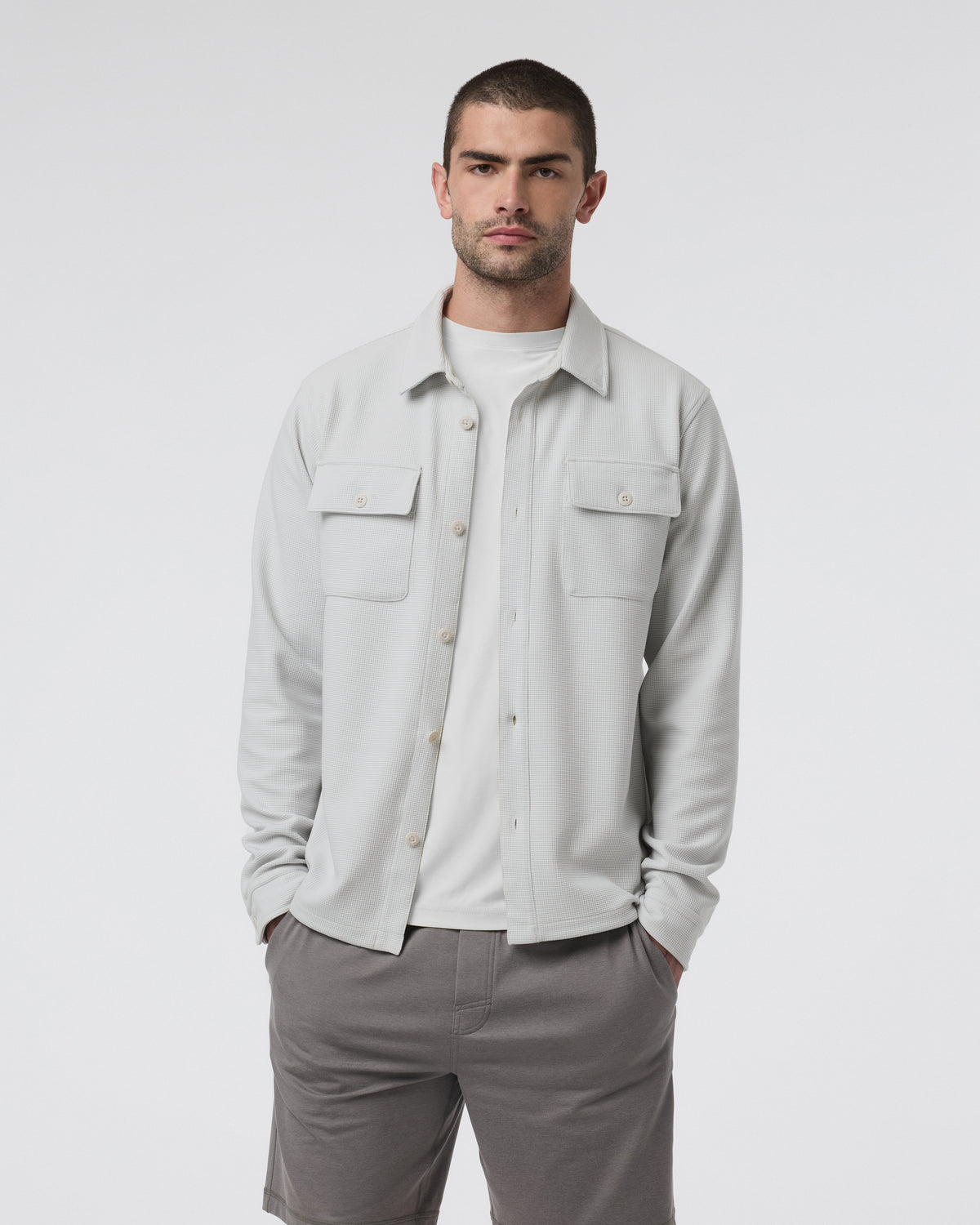 Vuori Waffle Shirt Jacket Salt