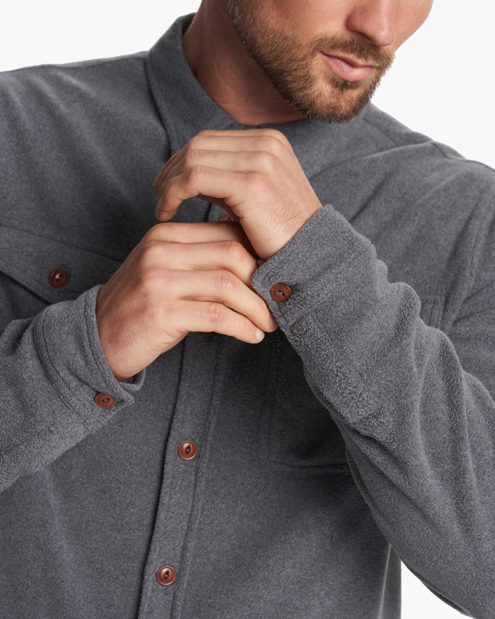 Vuori Aspen Shirt Jacket Men's Heather Grey Shirt Jacket