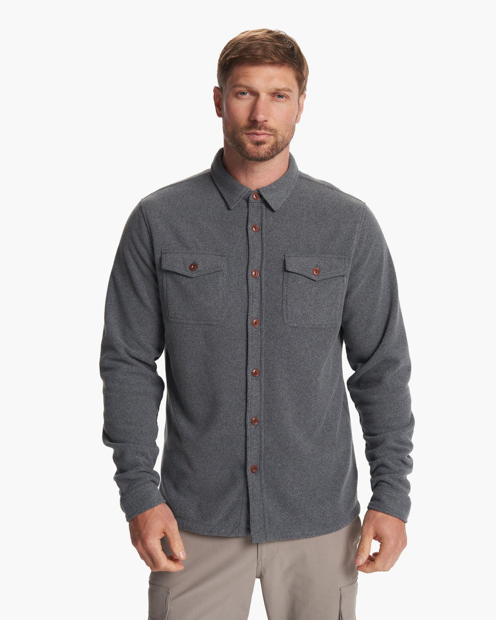 Vuori Aspen Shirt Jacket Men's Heather Grey Shirt Jacket