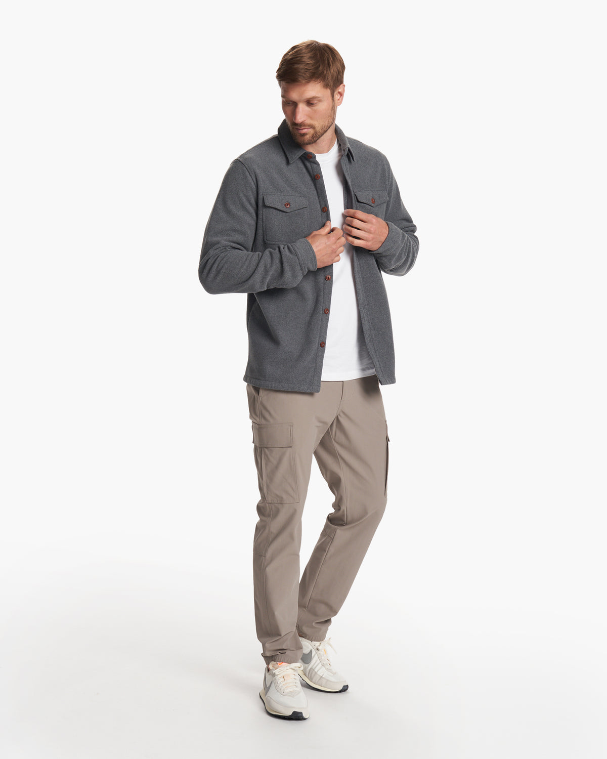 Vuori Aspen Shirt Jacket Men's Heather Grey Shirt Jacket