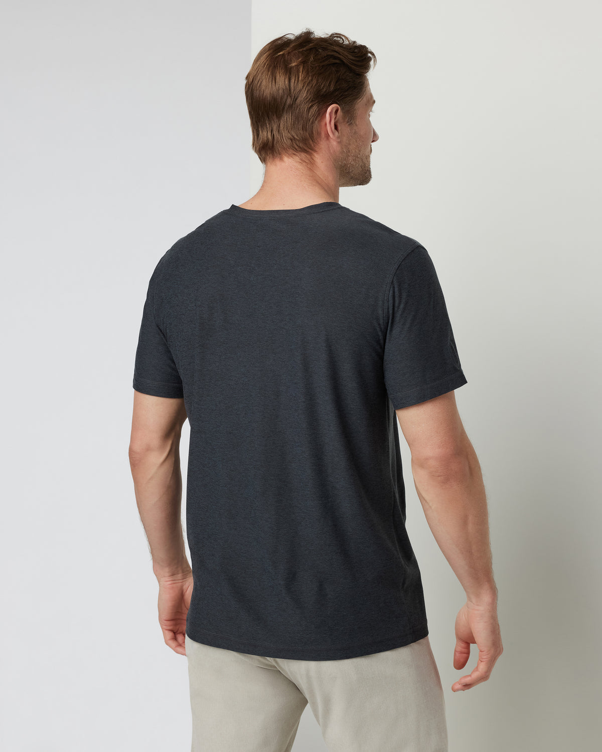 Vuori Strato Tech V-Neck Charcoal V-Neck Workout Shirt