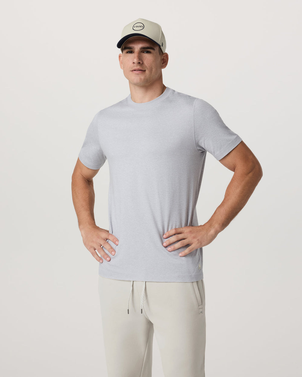 Vuori Short Sleeve Ponto Performance Tee Platinum Heather