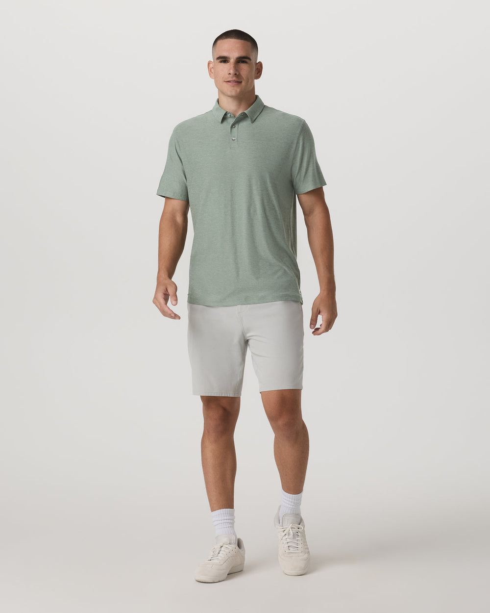 Vuori Strato Tech Polo Men's Thyme Heather Performance Shirt