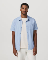 Vuori Short Sleeve Knit Oxford Button Down - Classic Fit Blue