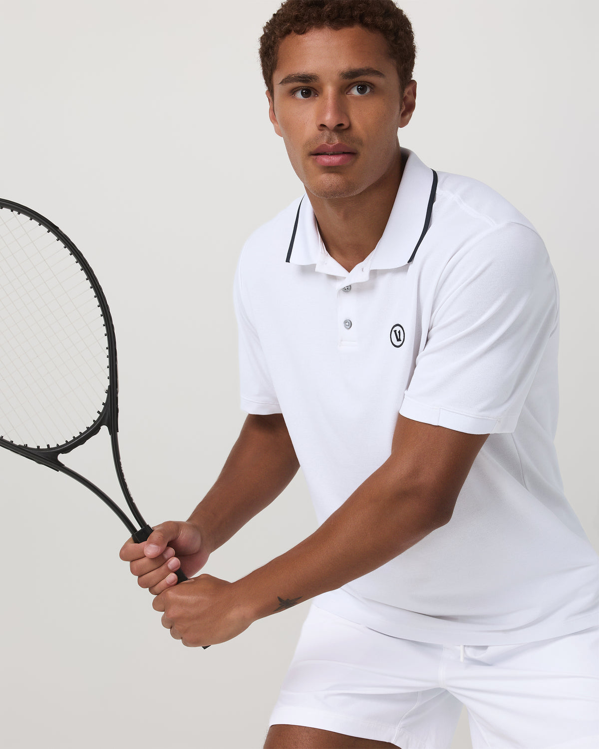 Vuori Short Sleeve Gamepoint Polo 2.0 Men's White Polo Shirt