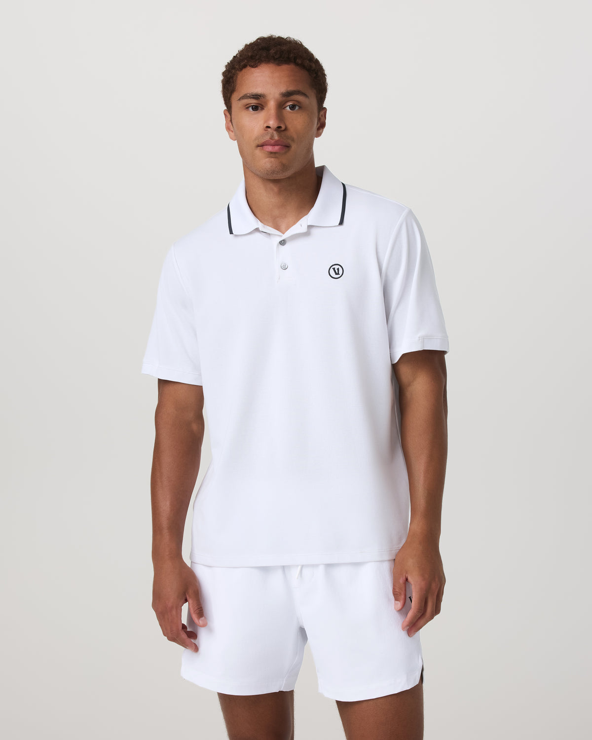 Vuori Short Sleeve Gamepoint Polo 2.0 Men's White Polo Shirt