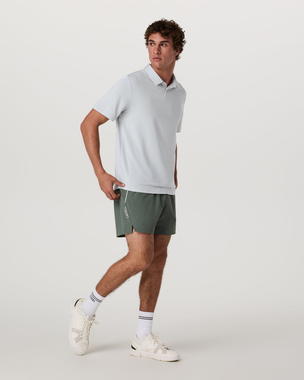 Vuori Short Sleeve Viewpoint Polo 2.0 Men's Sky Grey Shirt