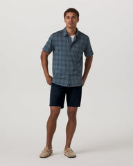 Vuori Short Sleeve Plaid Button Down Shirt Men's Abyss Shirt