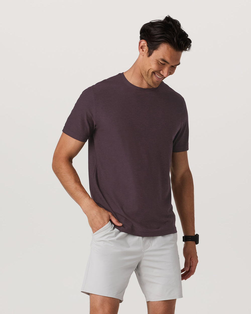 Vuori Strato Tech Tee Men's Raisin Heather Performance Shirt