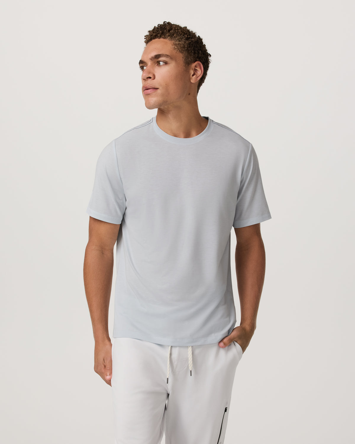 Vuori Current Tech Tee Men's Performance Shirt in Light Mist