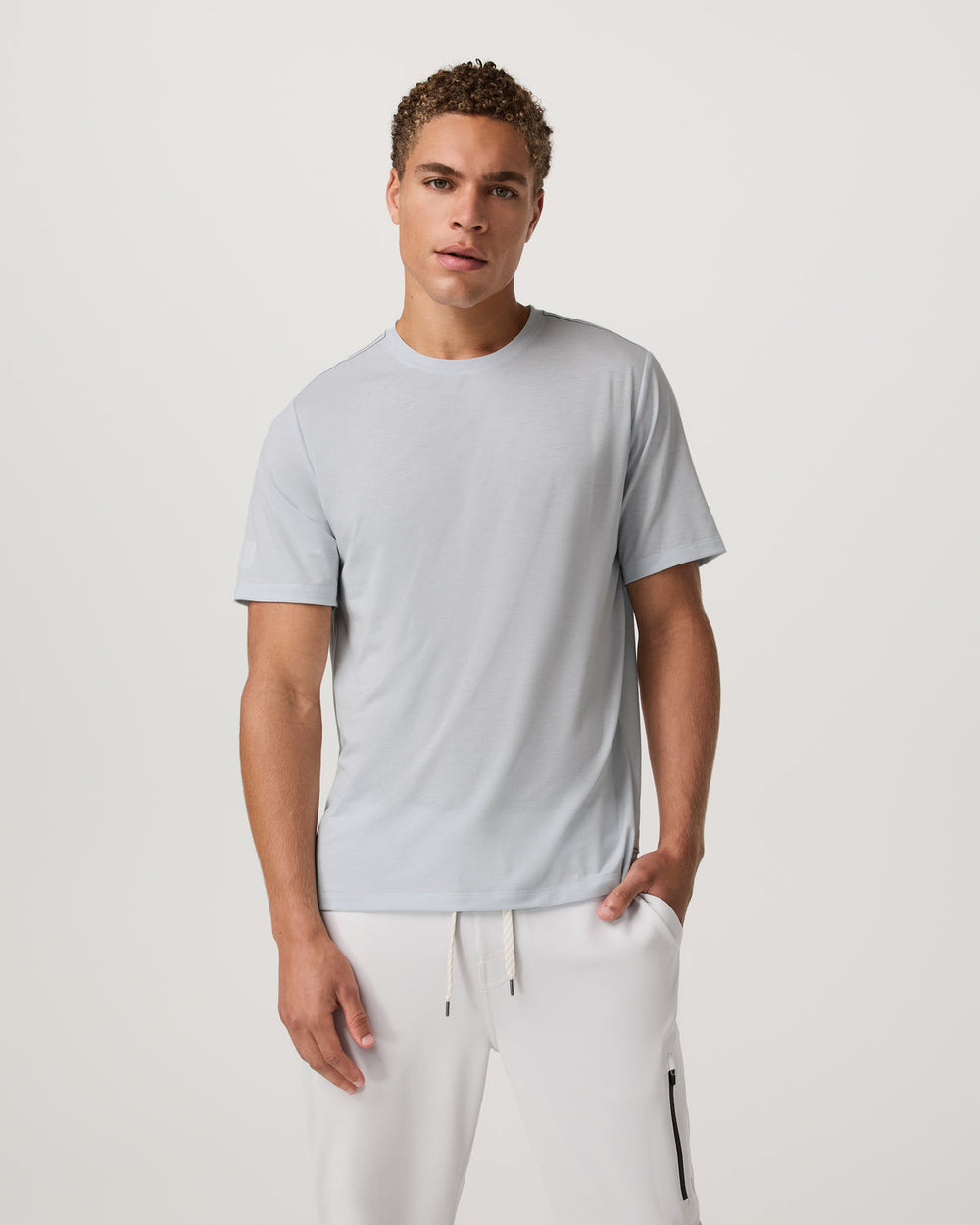 Vuori Current Tech Tee Men's Performance Shirt in Light Mist