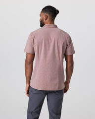 Vuori Short Sleeve Bridge Button Down Zion Rose Water Lily
