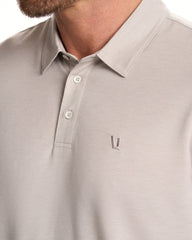 Vuori Knit Twill Polo Men's Beachsand Heather Golf Polo
