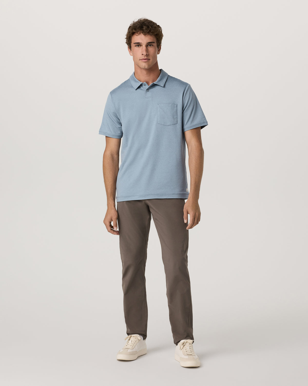 Vuori Men's Short Sleeve Ponto Performance Polo Flint Heather