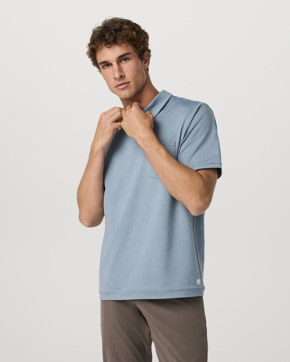 Vuori Men's Short Sleeve Ponto Performance Polo Flint Heather