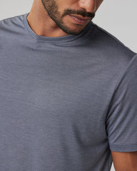 Vuori Short Sleeve Marina Stripe Tee Dark Pewter Run Shirt