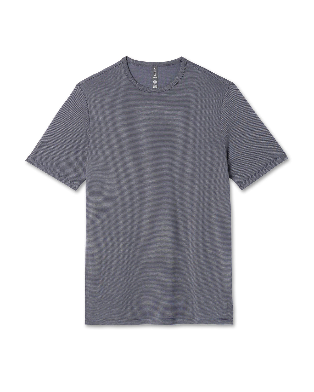 Vuori Short Sleeve Marina Stripe Tee Dark Pewter Run Shirt