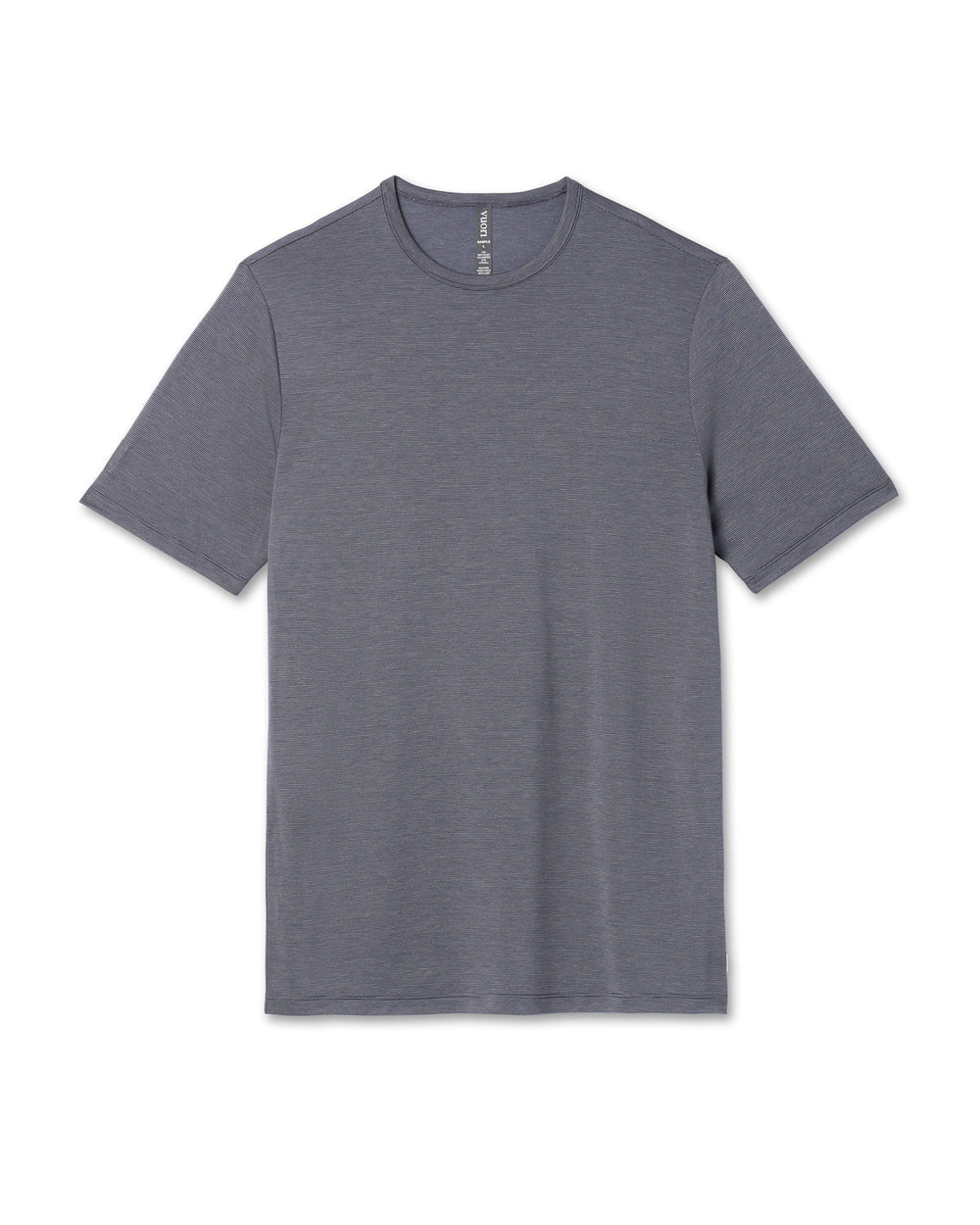 Vuori Short Sleeve Marina Stripe Tee Dark Pewter Run Shirt