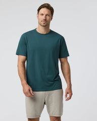 Vuori Short Sleeve Feather Tee - Relaxed Fit Deep Sea